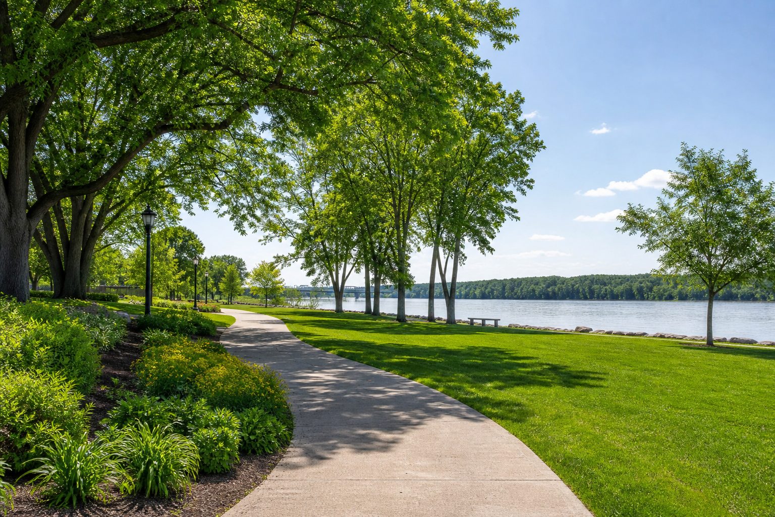 Riverfront park and walking trail in Washington, Missouri